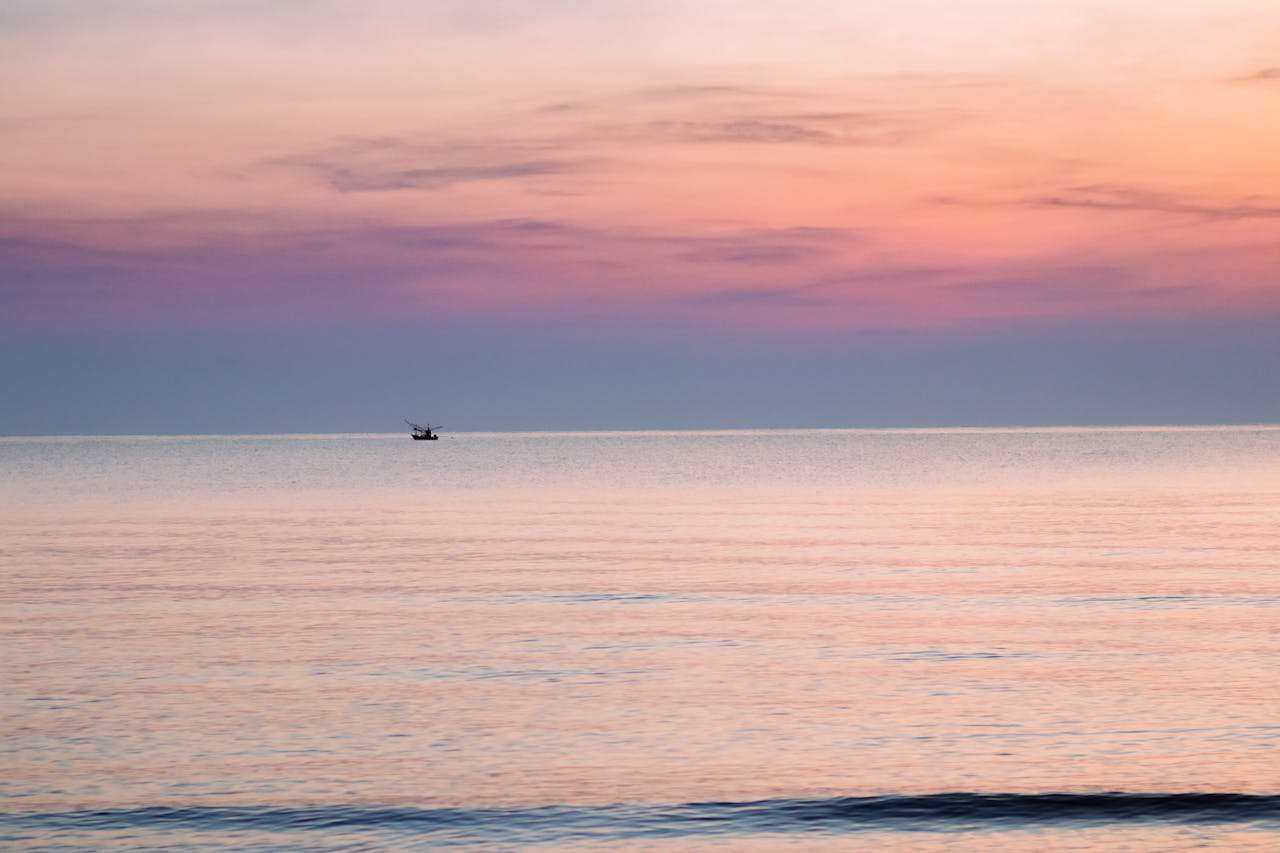 Sunrise over the Gulf of Thailand in Hua Hin.
